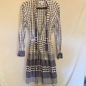 Miss Marilyn Dallas Vintage Navy Floral Block Print Cardigan